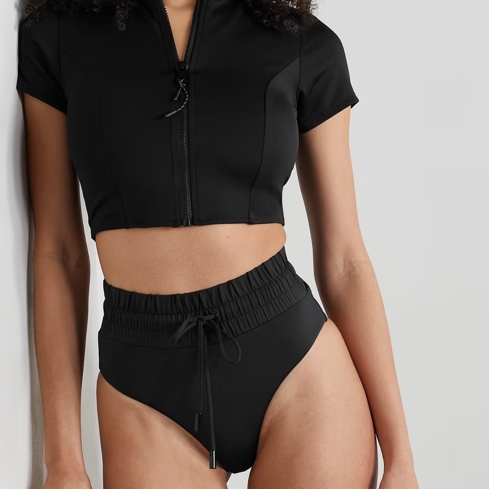 Good American Black High-Waist Bikini Bottom